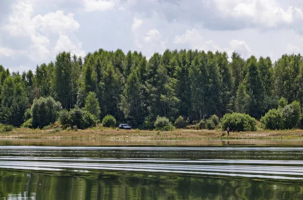 Szabad Strand Partján Vlasina Mountain Lake Nyáron Délkelet Szerbia Európa — Stock Fotó