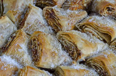 Geleneksel Bulgar balkabağı pastası - banitza, strudel veya tikvenik fırını, Sofya, Bulgaristan 