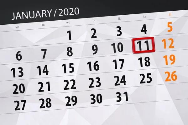 월 2020 년 1 월, 마감 일 , 11, S — 스톡 사진