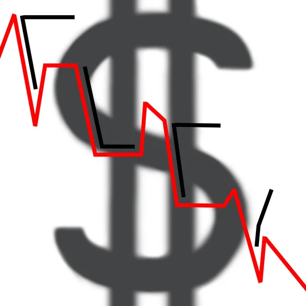 Exchange Rate Drop Curve Dollar Word Fuck — Stock Photo, Image