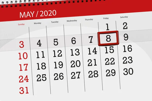 달력을 계획하는 사람은 2020 금요일이 수있다 — 스톡 사진