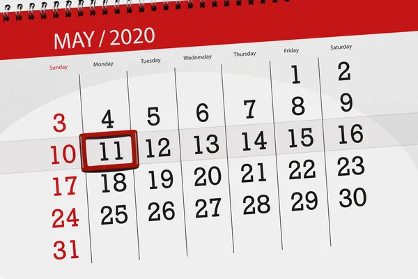 월일을 계획자는 2020 월요일이 수있다 — 스톡 사진