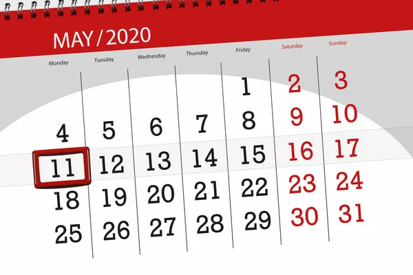 월일을 계획자는 2020 월요일이 수있다 — 스톡 사진