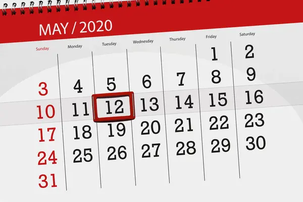 월일을 계획자는 2020 화요일이 수있다 — 스톡 사진