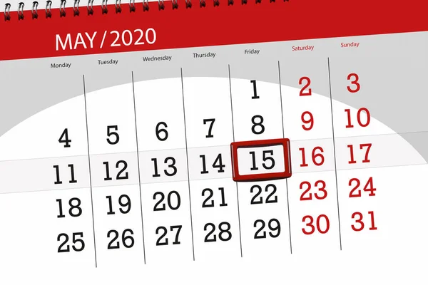 월일을 계획자는 2020 금요일이 수있다 — 스톡 사진