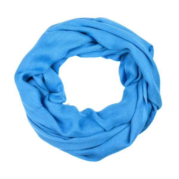 Blue wool scarf isolated on white background. — Stock Photo, Image