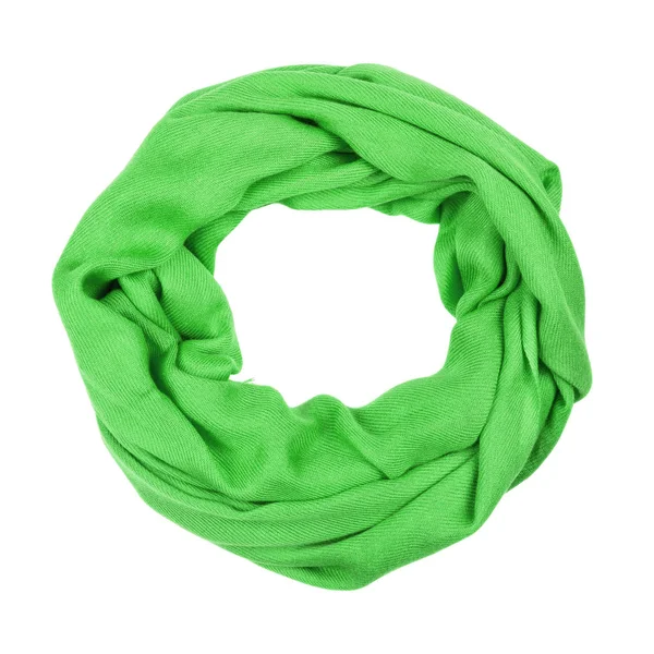 Foulard en laine verte isolé sur fond blanc . — Photo