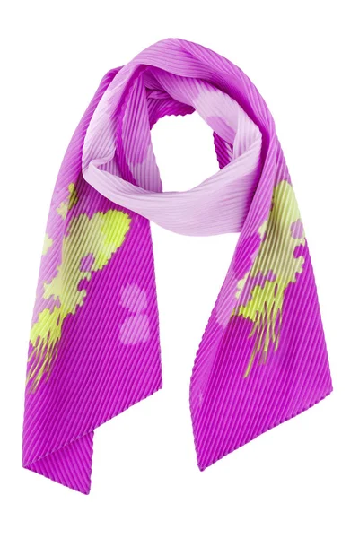 Lilac silk scarf isolated on white background. — Stock Photo, Image