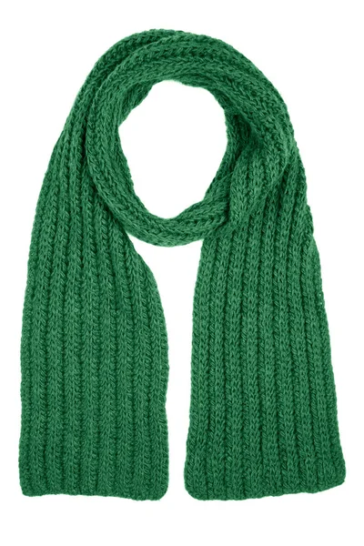 Bufanda de lana verde aislada sobre fondo blanco . —  Fotos de Stock