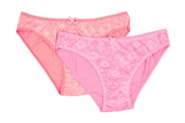 Beyaz arka plan üzerinde izole kadın Pamuk külot çiçekli.