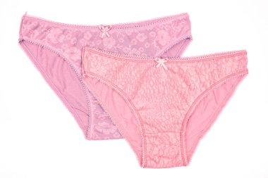 Beyaz arka plan üzerinde izole kadın Pamuk külot çiçekli.