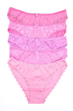 Beyaz arka plan üzerinde izole kadın Pamuk külot çiçekli.