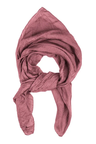 Hnědý vlněný šátek izolované na bílém pozadí. — Stock fotografie