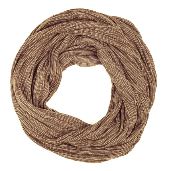 Foulard en laine marron isolé sur fond blanc . — Photo