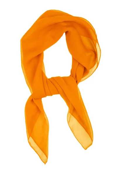 Orangesilk scarf isolated on white background. — Stock Photo, Image