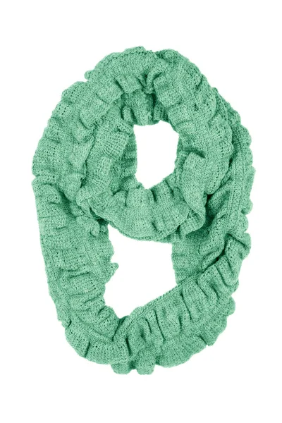 Foulard en laine verte isolé sur fond blanc . — Photo