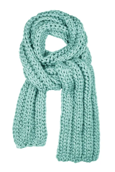 Foulard en laine verte isolé sur fond blanc . — Photo