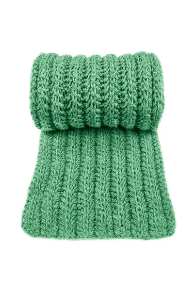 Bufanda de lana verde aislada sobre fondo blanco . — Foto de Stock