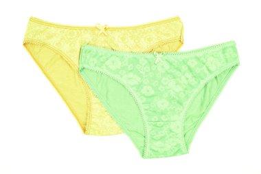 Beyaz arka plan üzerinde izole kadın Pamuk külot çiçekli.