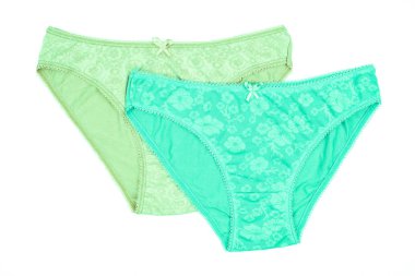 Beyaz arka plan üzerinde izole kadın Pamuk külot çiçekli.