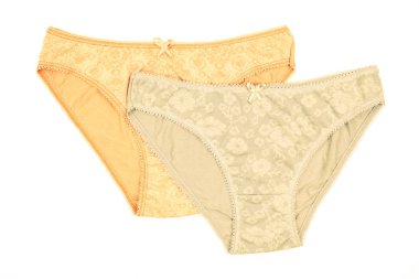 Beyaz arka plan üzerinde izole kadın Pamuk külot çiçekli.