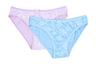 Beyaz arka plan üzerinde izole kadın Pamuk külot çiçekli.