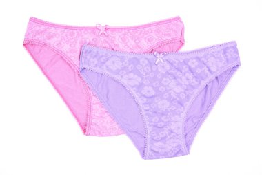 Beyaz arka plan üzerinde izole kadın Pamuk külot çiçekli.