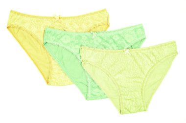 Beyaz arka plan üzerinde izole kadın Pamuk külot çiçekli.