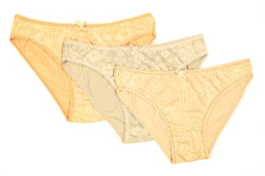 Beyaz arka plan üzerinde izole kadın Pamuk külot çiçekli.