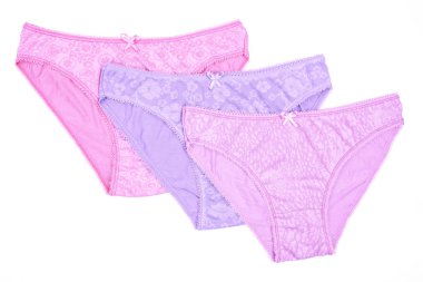 Beyaz arka plan üzerinde izole kadın Pamuk külot çiçekli.