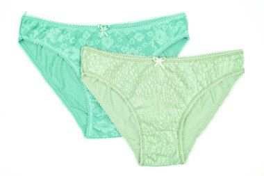 Beyaz arka plan üzerinde izole kadın Pamuk külot çiçekli.