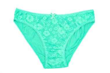 Beyaz arka plan üzerinde izole kadın Pamuk külot çiçekli.