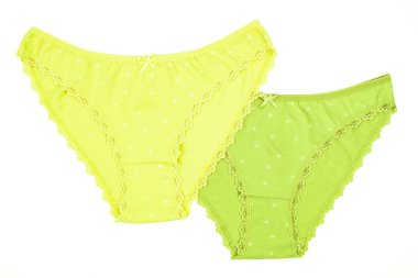 Beyaz arka plan üzerinde izole kadın Pamuk külot çiçekli.