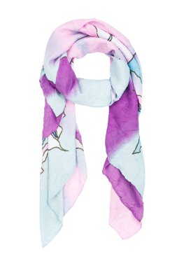 Beyaz arka plan üzerinde izole leylak İpek eşarp.