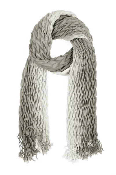 Sciarpa di lana grigia isolata su sfondo bianco . — Foto Stock