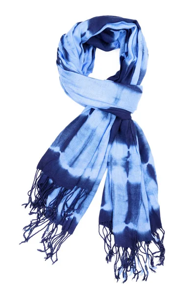 Blue wool scarf isolated on white background. — Stock Photo, Image