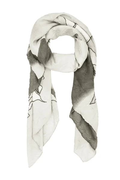 Серый шелковый шарф изолирован на белом фоне . — стоковое фото