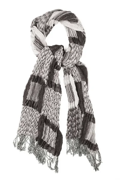 Grey wool scarf isolated on white background. — Stock Photo, Image