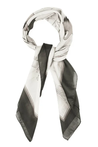 Серый шелковый шарф изолирован на белом фоне . — стоковое фото