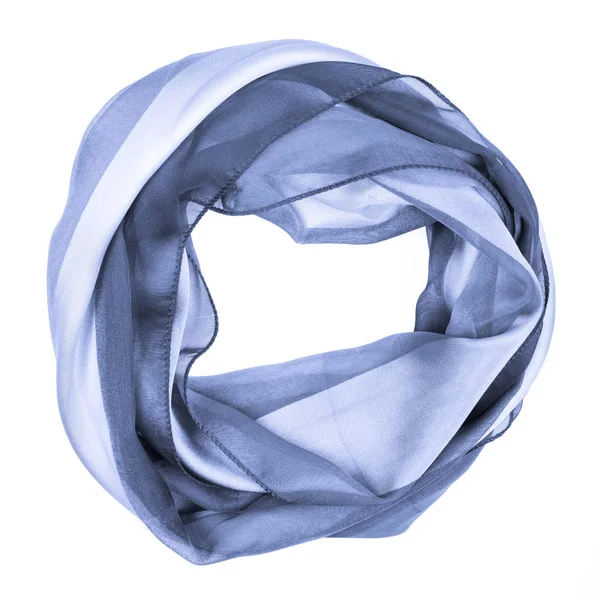 Blå silk scarf isolerade på vit bakgrund. — Stockfoto