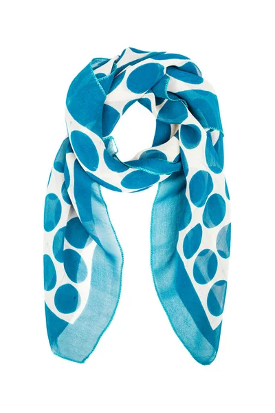 Голубой шелковый шарф изолирован на белом фоне . — стоковое фото