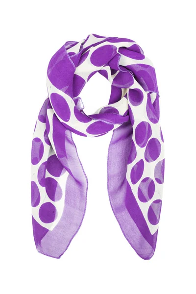 孤立在白色背景上的淡紫色丝绸围巾. — 图库照片