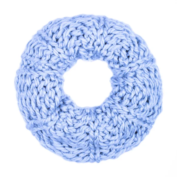 Lenço de lã azul isolado no fundo branco . — Fotografia de Stock