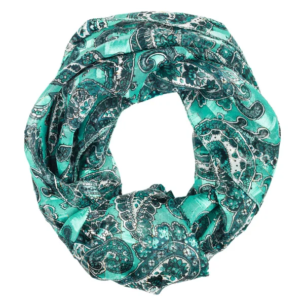 Zelené hedvábí šátek izolované na bílém pozadí. — Stock fotografie