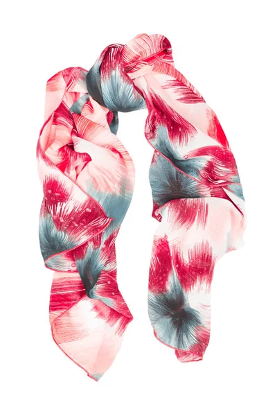 beyaz zemin üzerinde izole kırmızı İpek eşarp.