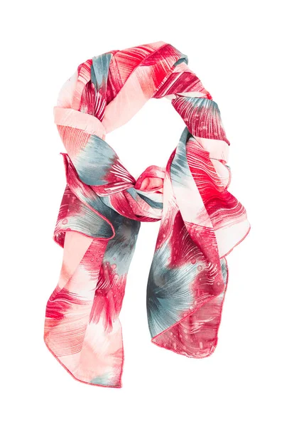 beyaz zemin üzerinde izole kırmızı İpek eşarp.