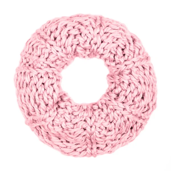 Pink wool scarf isolated on white background. — Stock Photo, Image