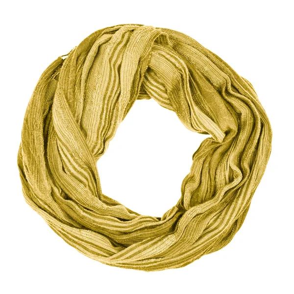 Lenço de lã amarelo isolado no fundo branco . — Fotografia de Stock