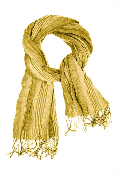 Bufanda de lana amarilla aislada sobre fondo blanco . —  Fotos de Stock