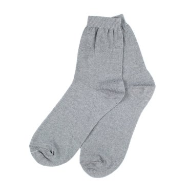 Beyaz arka plan üzerinde izole Pamuk Çorap yapılmış.